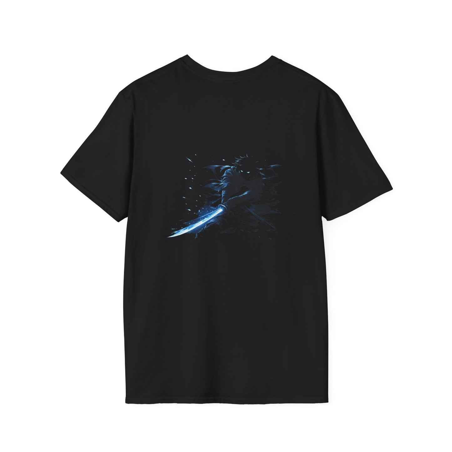 Samurai Spirit Tee — Blue Ink Koi & Kanji Graphic T-Shirt